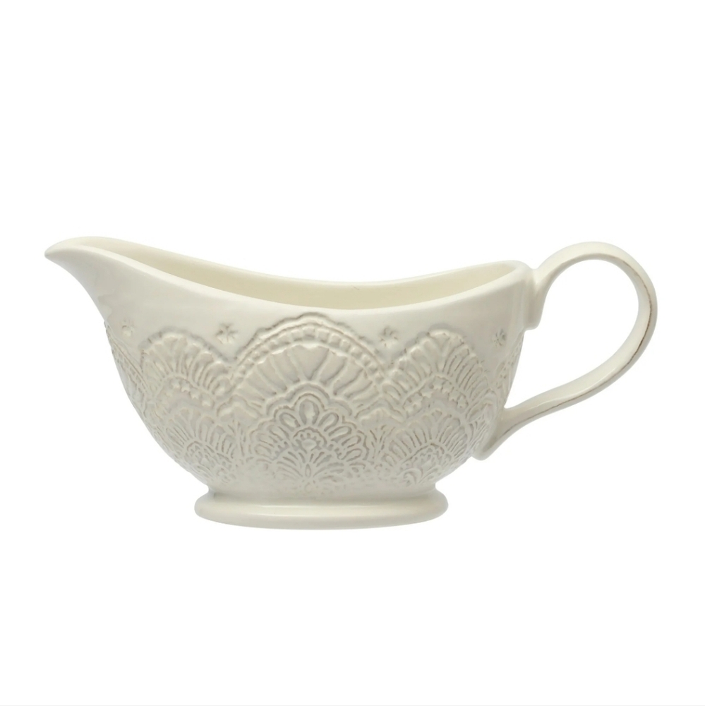 💜 2025 Pioneer Woman Vintage Lace Linen Gravy Boat